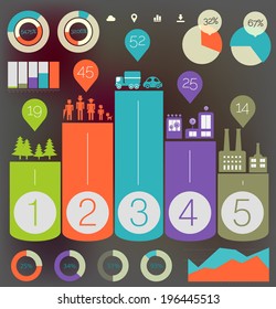Flat ui design eco city infographic template, 10 EPS