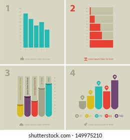 Flat ui design infographic statistic chart template