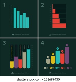 Flat ui design infographic statistic chart template, EPS 8