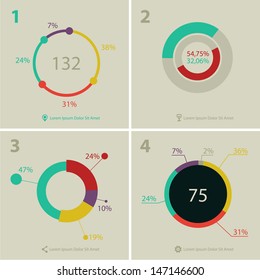 Flat ui design infographic template with steps and statistics