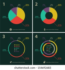 Flat ui design infographic template with diagrams and statistics