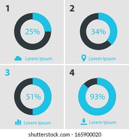 Flat ui design infographic template with diagrams and statistics