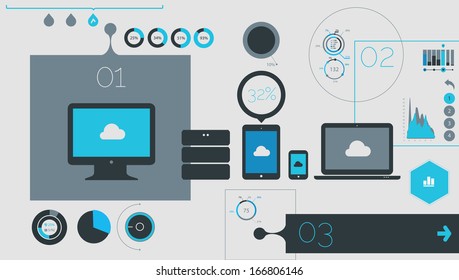 Flat ui design infographic template