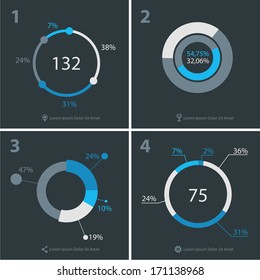 Flat ui design infographic template with diagrams and statistics, EPS 10