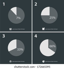 Flat ui design infographic template with diagrams and statistics, 10 EPS