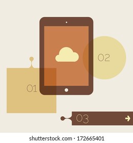 Flat ui design infographic template in beige gamut