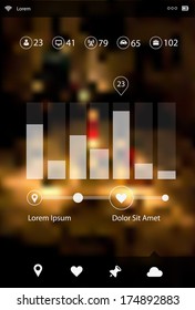 Flat ui design infographic template on defocused blurred background, EPS 10