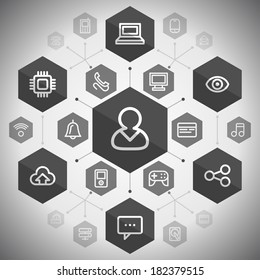 Flat UI Design. Polygon infographics design. Eps 10.
