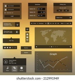 Flat UI design - transparent - dark theme