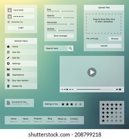 Flat UI design - transparent - white color