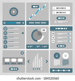 Flat UI Design. User Interface elements. 
