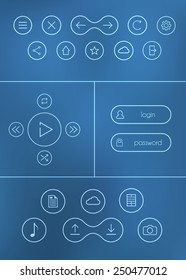 Flat UI Elements For Your Web Site, Mobile Apps. Eps 10