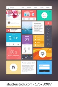 Flat ui kit for responsive web design. Adaptive web elements for 960 grid