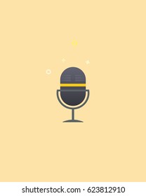 Flat Ui Microphone Icon Vector Design