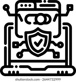 Símbolo de interfaz de usuario plana que indica el modo de funcionamiento seguro o restringido. Común en App móviles, dispositivos y Configuraciones de control de IA.