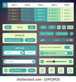 Flat ui web elements and icons for mobile app and website design