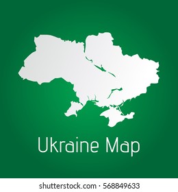 flat ukraine map white with green background. vector eps.10