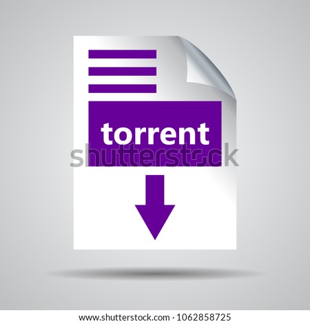 flat ultra violet torrent format download icon on a grey background