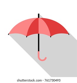 Flat umbrella icon with long shadows.