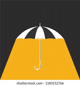 Flat umbrella with rain. Vector background