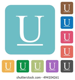 Flat Underlined font type icons on rounded square color backgrounds.