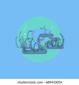 Flat undersea world. Or pollution of the ocean or sea or river.