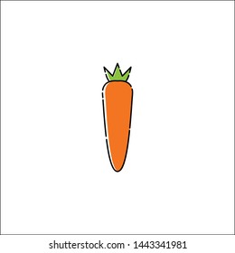 Flat and unique carrot design with a white background
