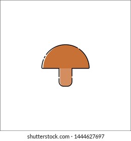 flat and unique mushroom design with a white background