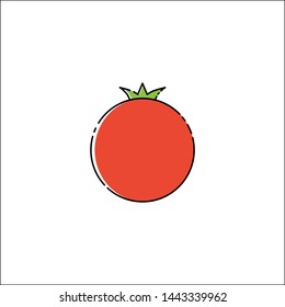 Flat and unique tomato vector design with a white background