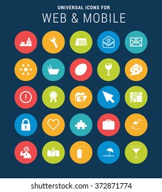 Flat Universal Web Icons Set for Web and Mobile