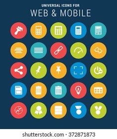 Flat Universal Web Icons Set for Web and Mobile