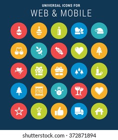 Flat Universal Web Icons Set for Web and Mobile