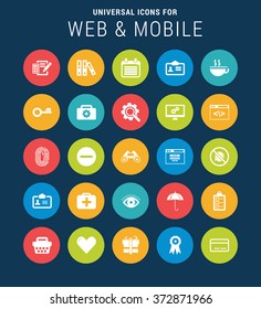 Flat Universal Web Icons Set for Web and Mobile