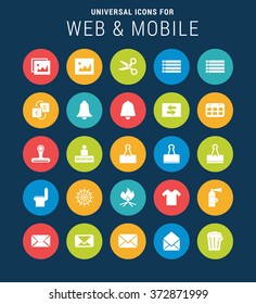 Flat Universal Web Icons Set for Web and Mobile
