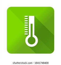 Flat Universal White Ecology Icon with Shadows on Realistic Colorful Button on Background . Isolated Vector Elements