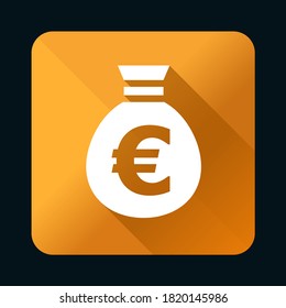 Flat Universal White Icon with Shadows on Realistic Colorful Button on Black Background . Isolated Vector Elements
