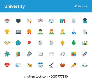 Flat University Icons for your design projects. Pixel perfect icons based on 48 x 48 pixels grid.