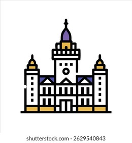 Flat university object icon design concept isolated