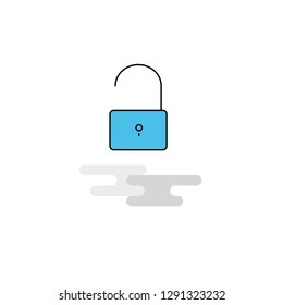Flat Unlock  Icon. Vector