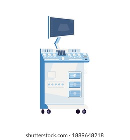 Icono de la máquina de descarga plana sobre la ilustración del vector de fondo blanco