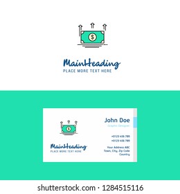 Flat Uprising dollar Logo and Visiting Card Template. Busienss Concept Logo Design