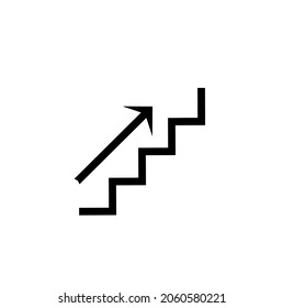 Flat Upstairs icon isolated on white background