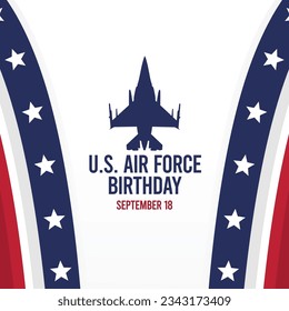 Flat U.S. Air Force Birthday Template, perfect for office, company, school, social media, advertising, printing and more