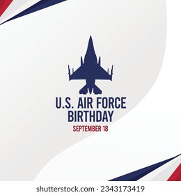 Flat U.S. Air Force Birthday Vector, perfect for office, company, school, social media, advertising, printing and more
