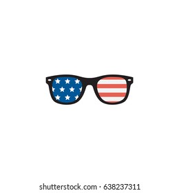 Flat Usa Glasses Element. Vector Illustration Of Flat Spectacles Isolated On Clean Background. 