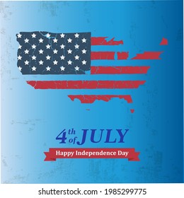 día conmemorativo de la ciudad de USA. 
Feliz Día de la Independencia de Estados Unidos el 4 de julio. Happy Memorial National American Day card o el fondo con la bandera de los Estados Unidos. Día feriado nacional americano. Ilustración del vector.EPS 10