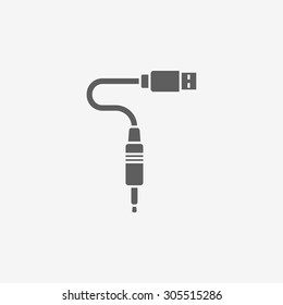 Flat USB cable icon for web