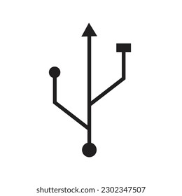 Flat USB icon symbol vector Illustration.