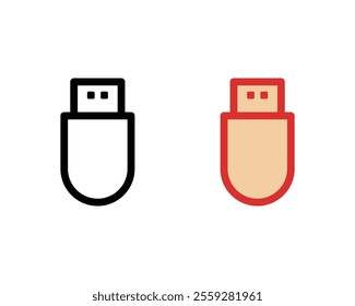 flat USB stick icon vector illustration