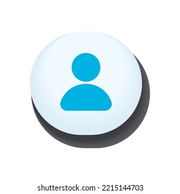 flat user button over white